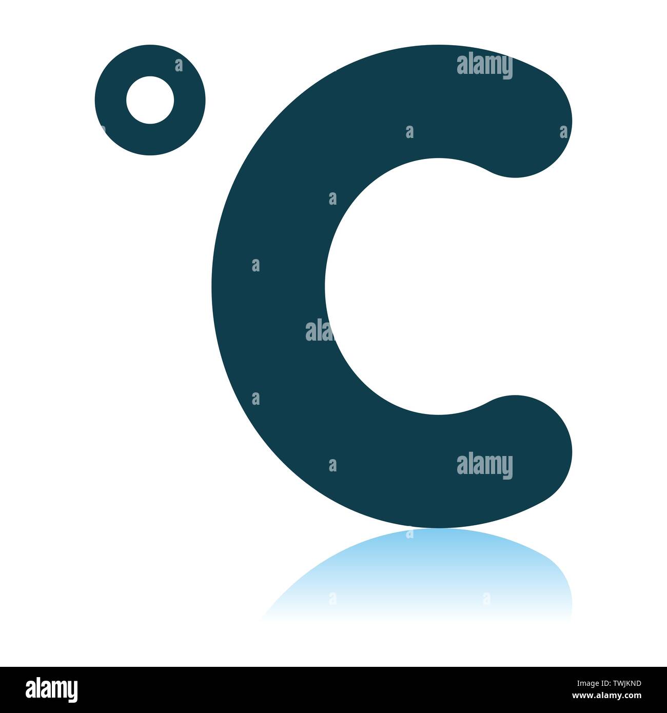 Celsius Degree Icon. Shadow Reflection Design. Vector Illustration. Stock Vector