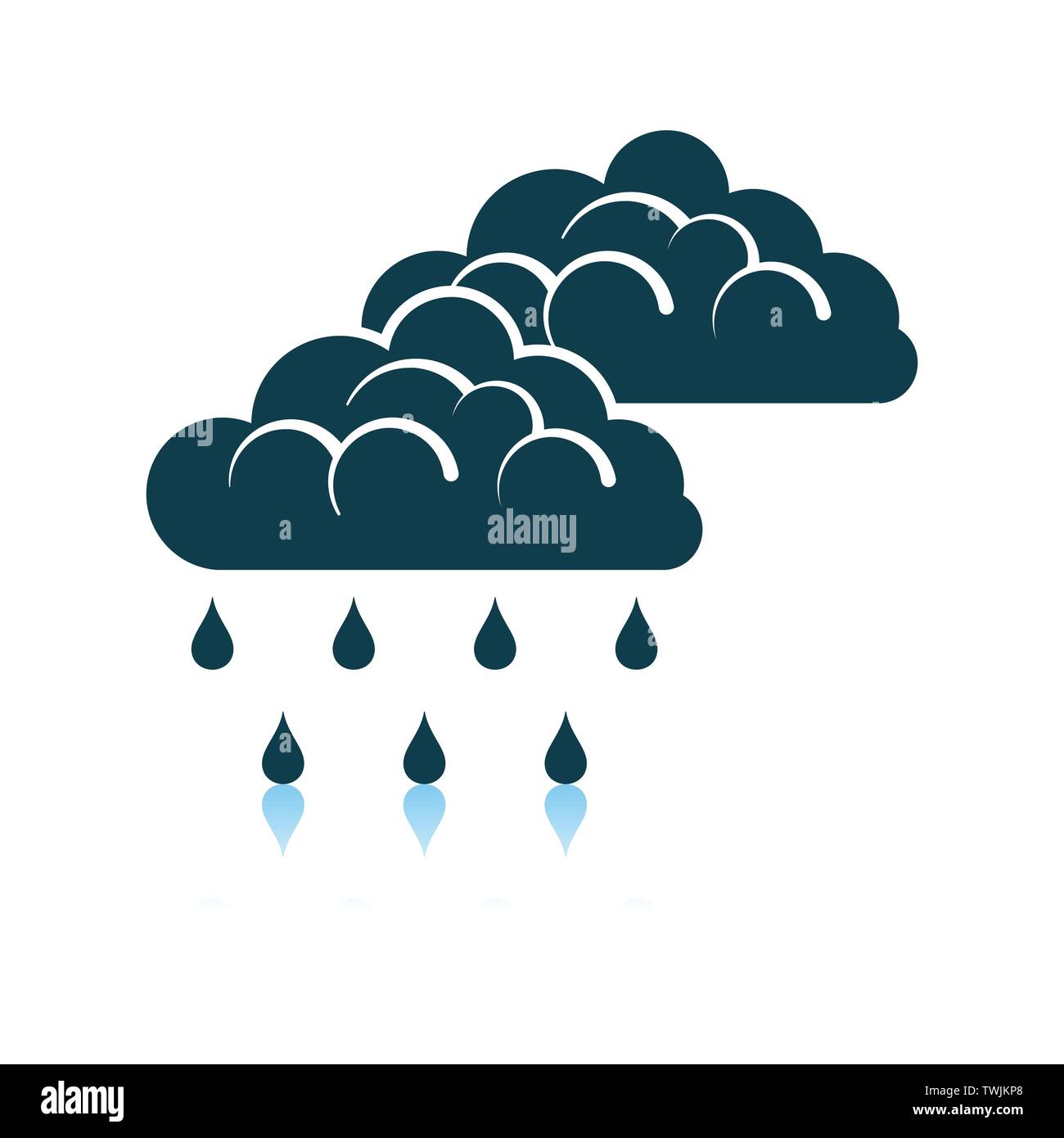 Rain Icon. Shadow Reflection Design. Vector Illustration. Stock Vector