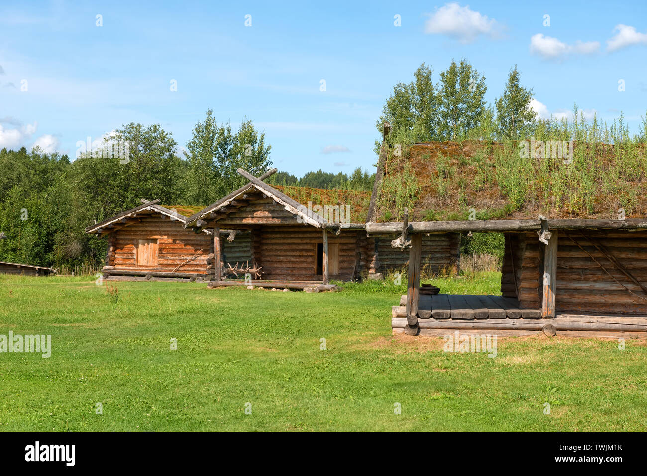 Residential houses of the Slavic village of the tenth century Stock Photo Alamy