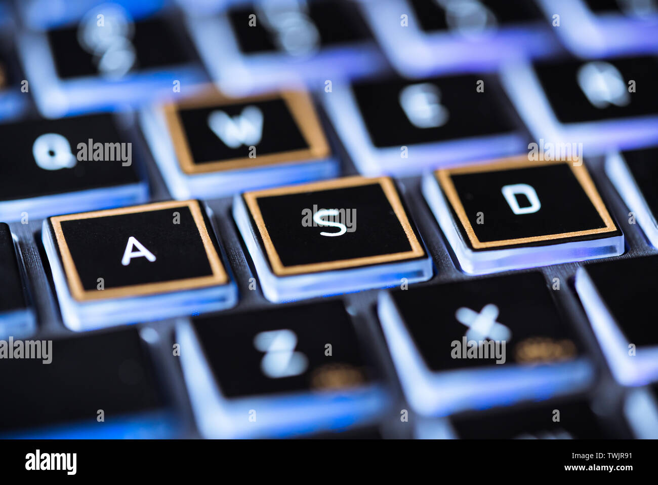 A computer keyboard backlit keyboard Stock Photo Alamy