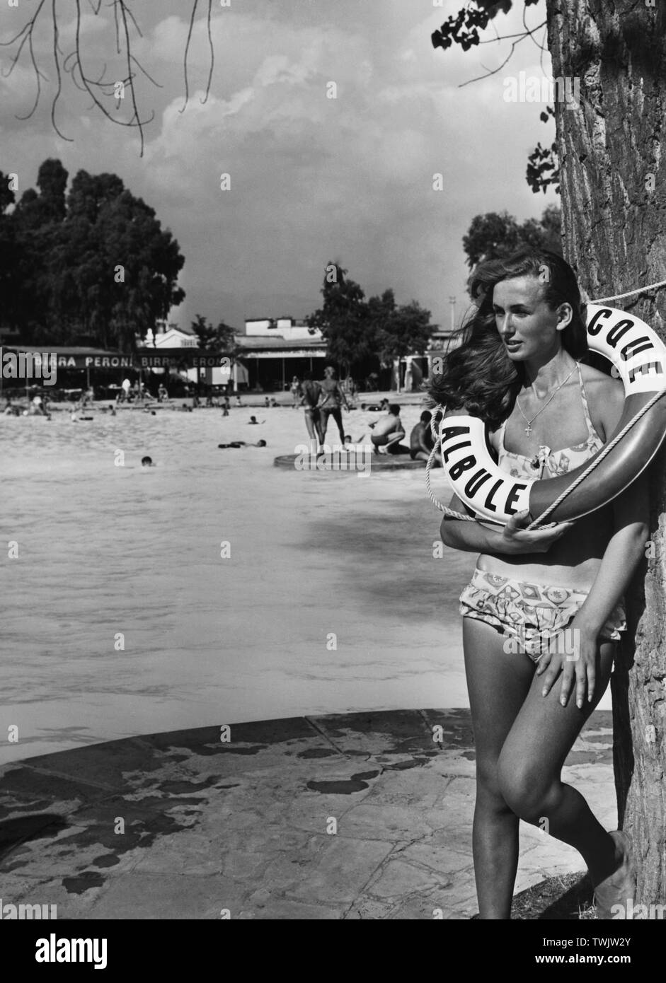 Italy, Lazio, Bagni di Tivoli, Pool at the acque albule, 1968 Stock Photo