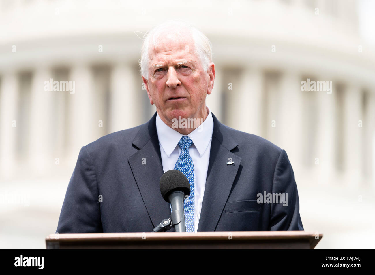 Washington, United States. 20th June, 2019. U.S. Representative Mike Thompson (D-CA) speaks during the event in front of the Capitol to urge the passage of the H.R. 8 universal (gun ownership) background checks legislation. Event was held at the grass on the eastern side of the U.S. Capitol in Washington, DC. Credit: SOPA Images Limited/Alamy Live News Stock Photo