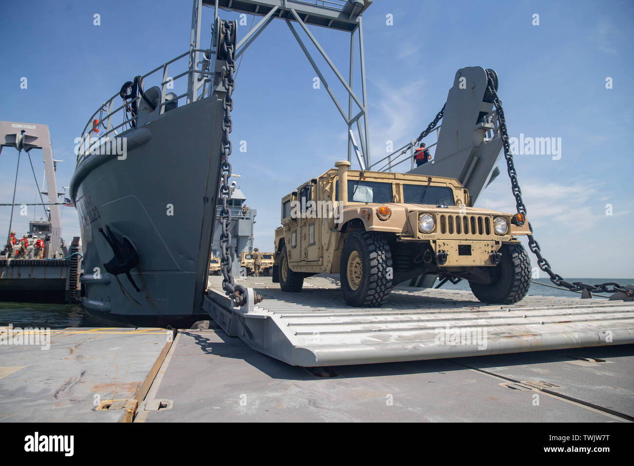 A U.S. Marine Corps Humvee from 2nd Transportation Support Battalion ...