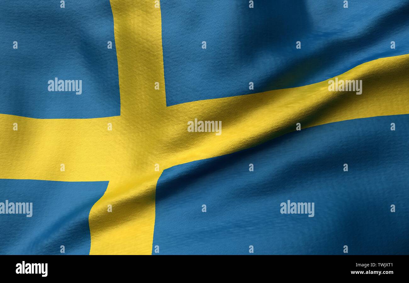 3D Illustration of Sweden Flag Stock Photo