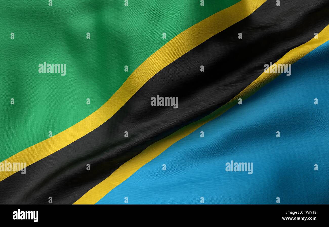 3D Illustration of Tanzania Flag Stock Photo