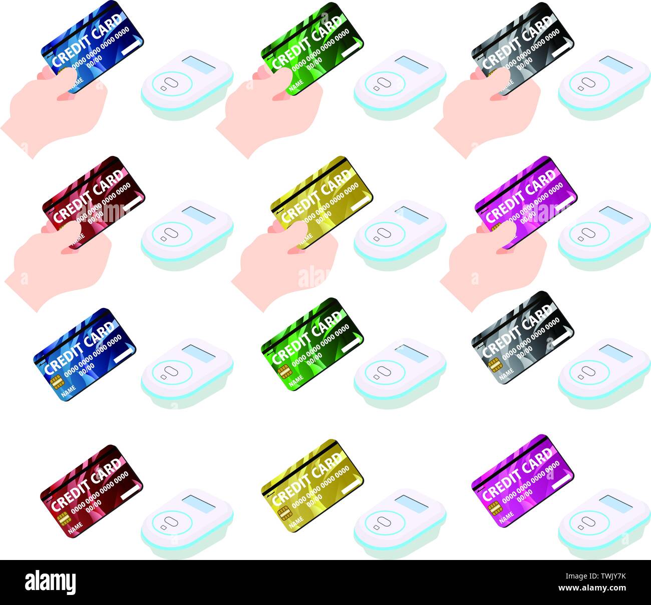 This is an illustration of the electronic money payment by Credit Card Stock Vector Image & Art