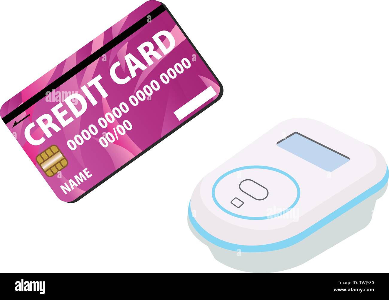 This is an illustration of the electronic money payment by Credit Card Stock Vector Image & Art