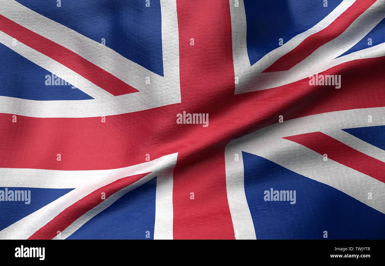 3D Illustration of United Kingdom Flag Stock Photo