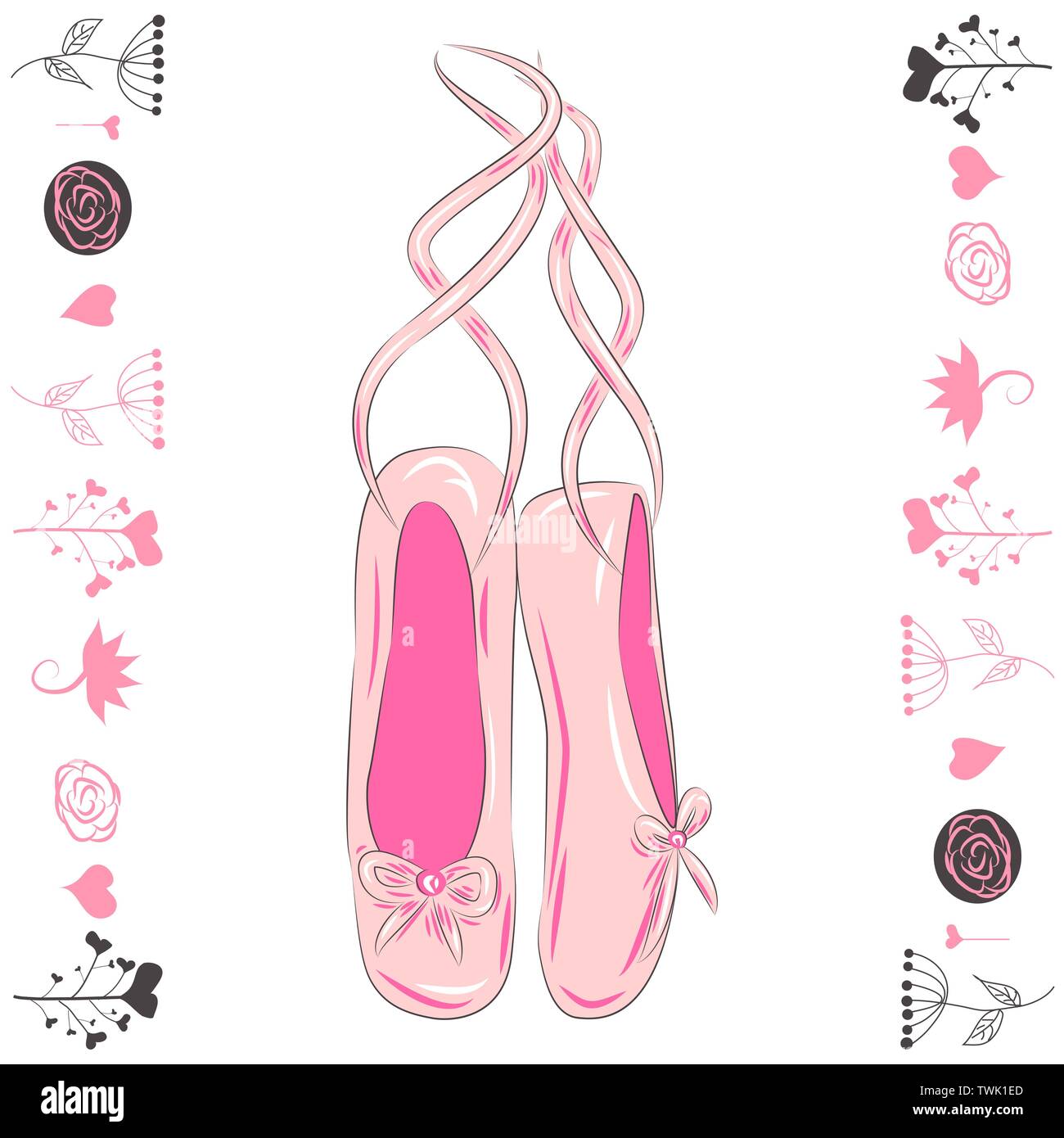 hanging ballet shoes clip art