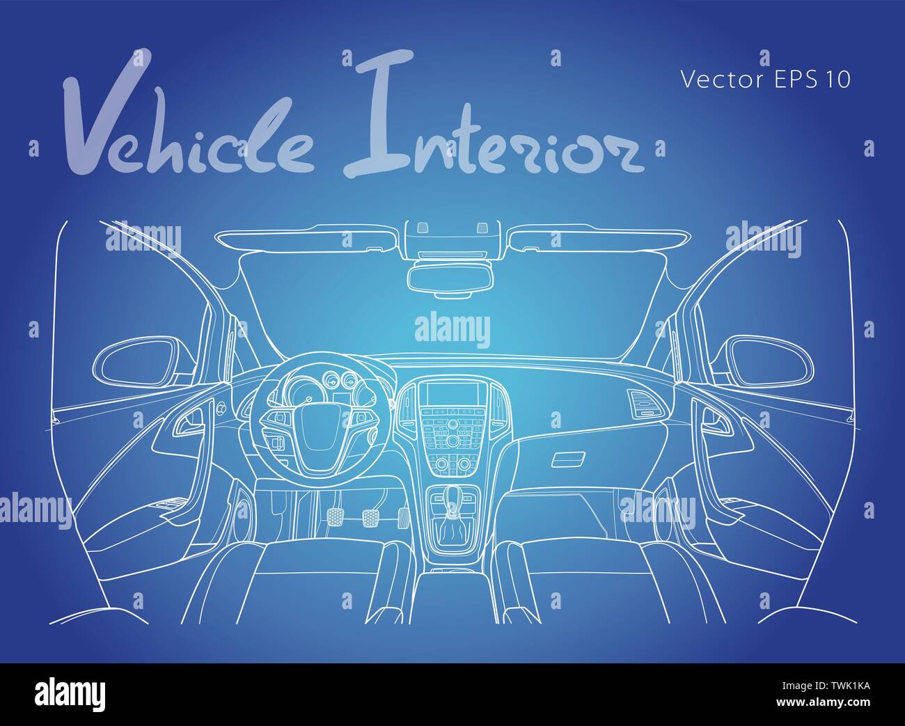 Machine inside. Interior of the vehicle. Vector Stock Vector Image ...