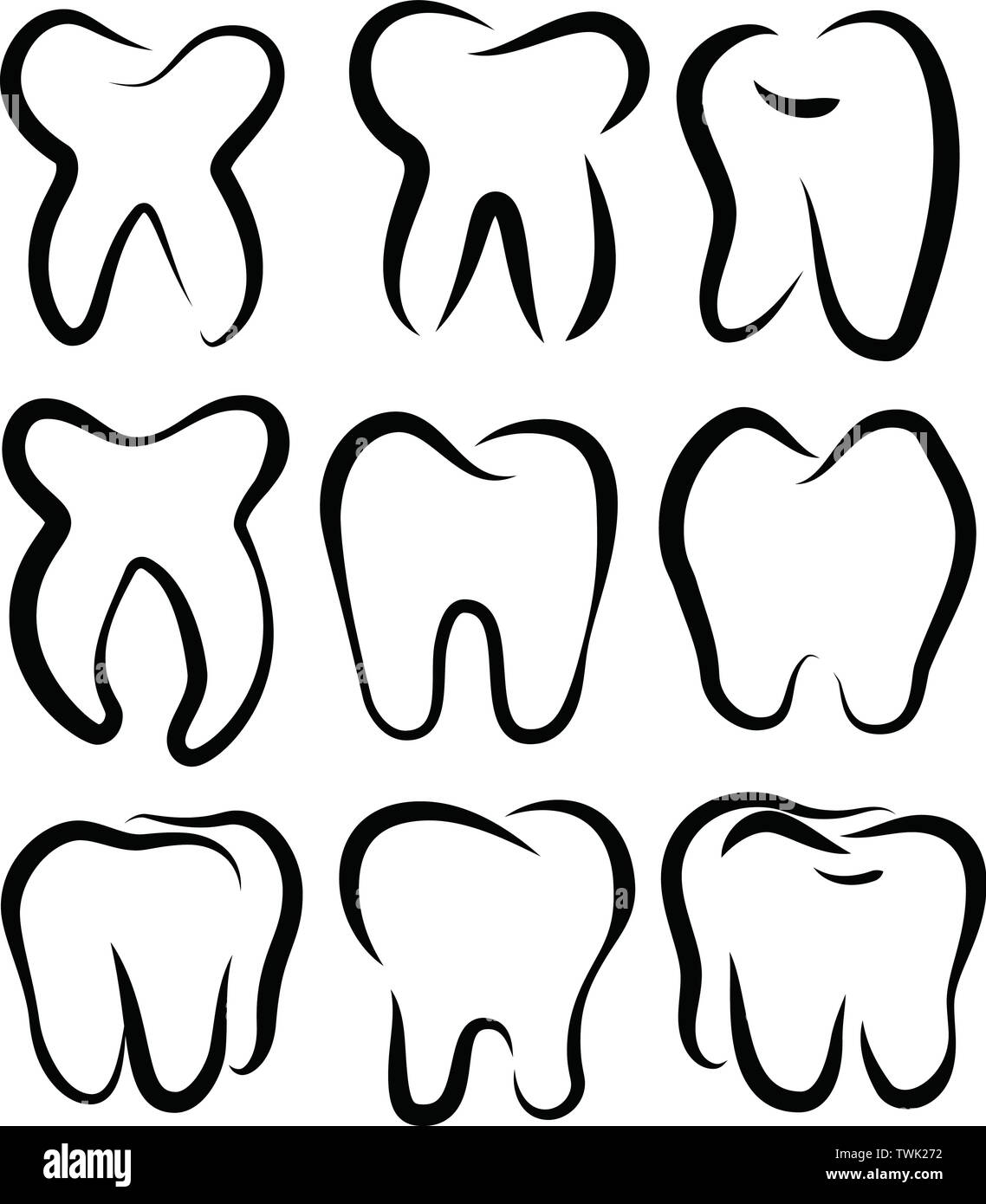 This is an illustration icon of a stylish tooth Stock Vector Image ...