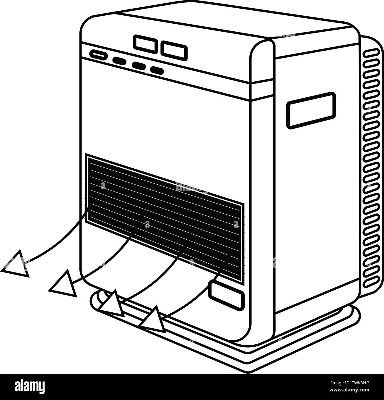 This is an illustration of an oil heater. Stock Vector