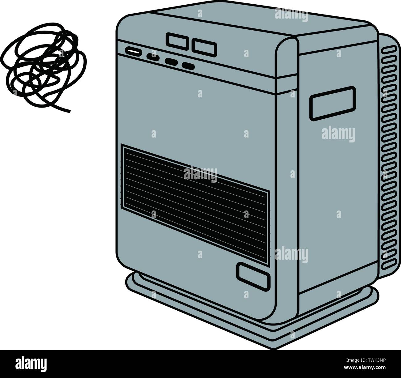 This is an illustration of an oil heater. Stock Vector