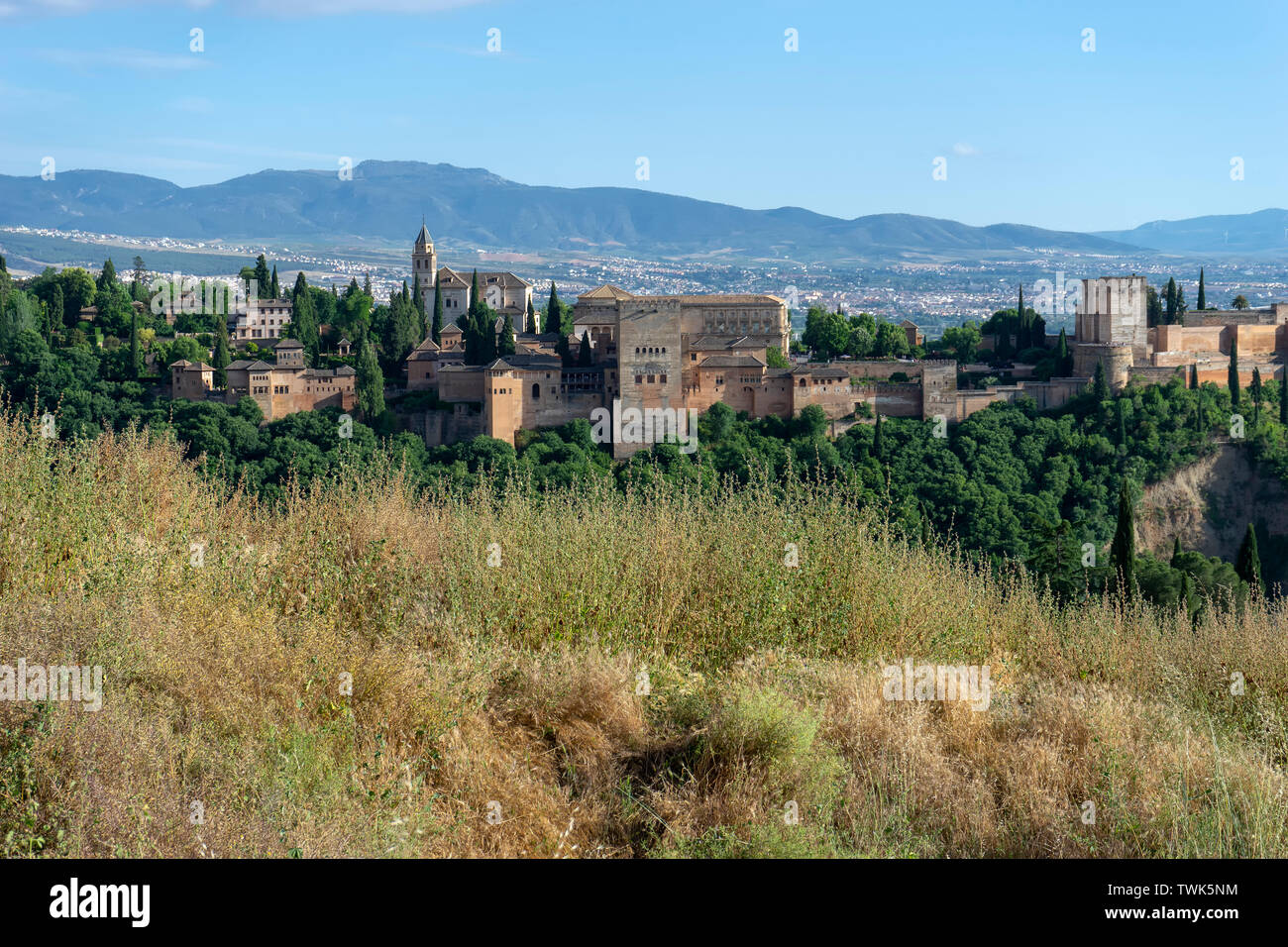 Beautiful Nazari Alcazaba of the Alhambra of Granada, Andalusia Stock Photo