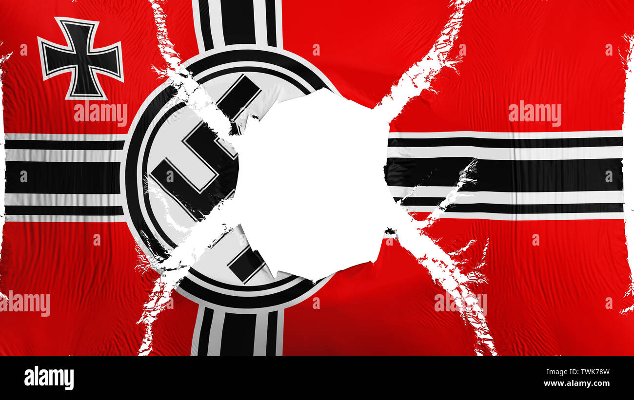 Germany Nazi flag with a hole Stock Photo