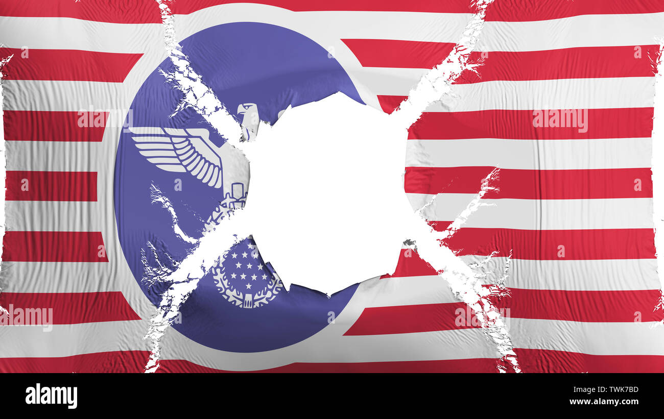 USA nazi flag with a hole Stock Photo