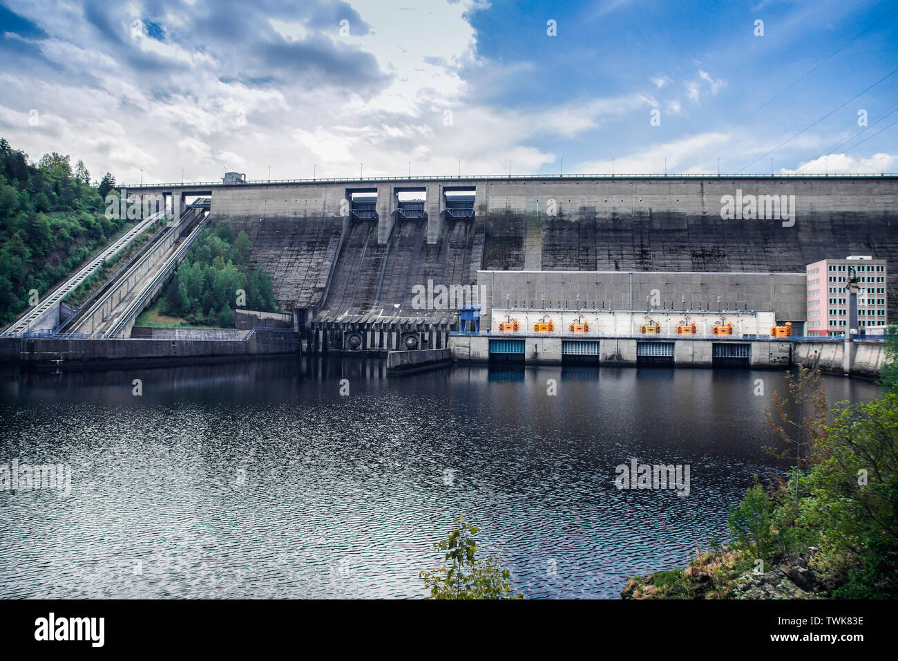 Hydroelectric Power Plant, Orlik, Czech Republic Stock Photo