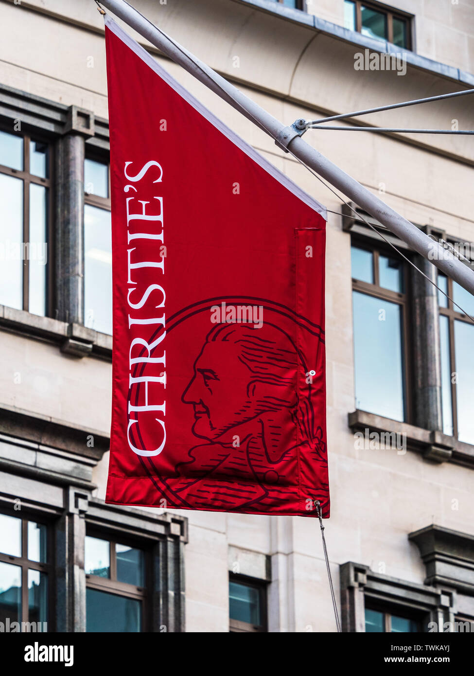 Christies Auction House on King Street St James's London. Christies was  founded in 1766 by James Christie. Stock Photo
