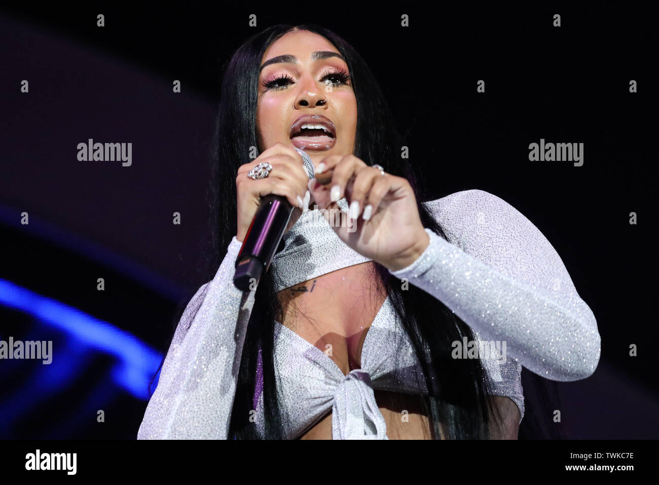 LOS ANGELES, CALIFORNIA, USA JUNE 20 Singer Queen Naija performs on