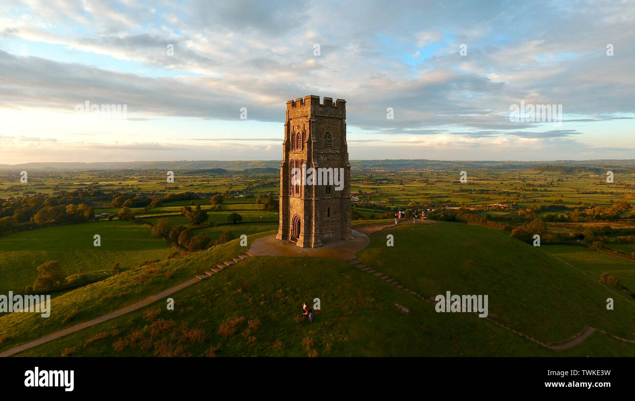 Glastonbury Tor Aerial High Resolution Stock Photography and Images - Alamy