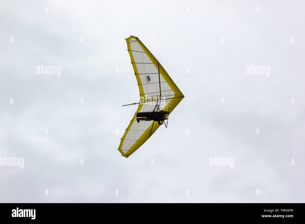 Hang glider flying in Newcastle, New South Wales, Australia Stock Photo