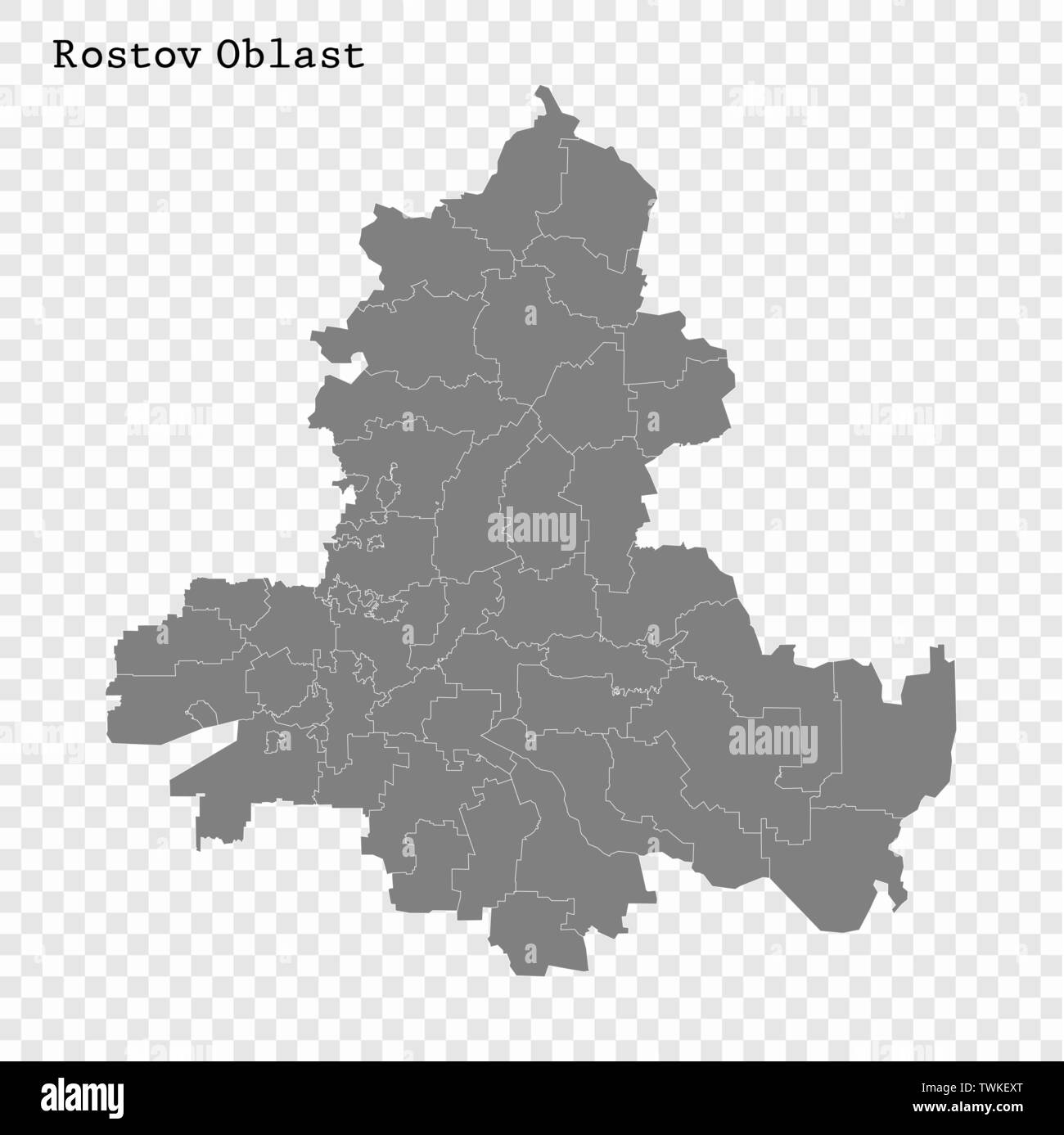 High Quality map of Rostov Oblast is a region of Russia with borders of ...