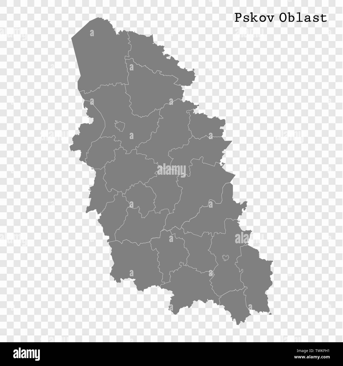 High Quality Map Of Pskov Oblast Is A Region Of Russia With Borders Of The Districts Stock Vector Image Art Alamy