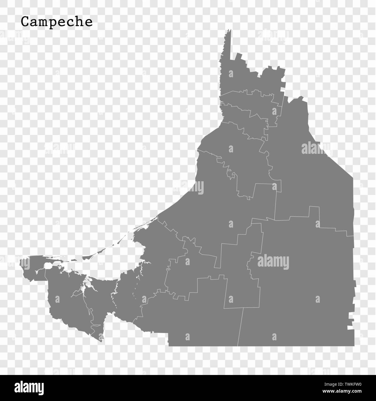 Map of campeche Stock Vector Images Alamy