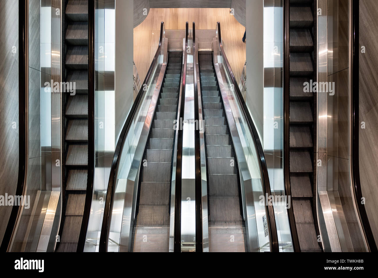 Indoor landscape, shopping escalator and glass roof of modern shopping mall  in Vientiane City, Zhengzhou, Henan Province Stock Photo - Alamy