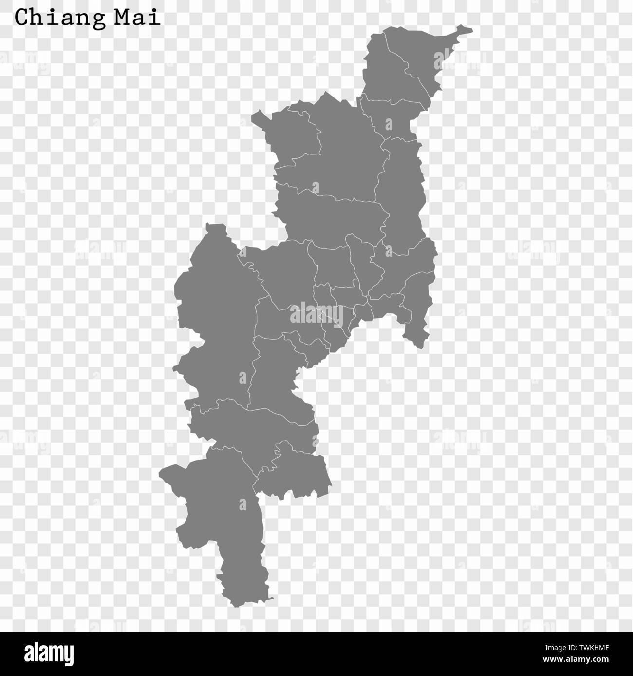 Chiang Mai Districts Map High Quality Map Of Chiang Mai Is A Province Of Thailand, With Borders Of  The Districts Stock Vector Image & Art - Alamy