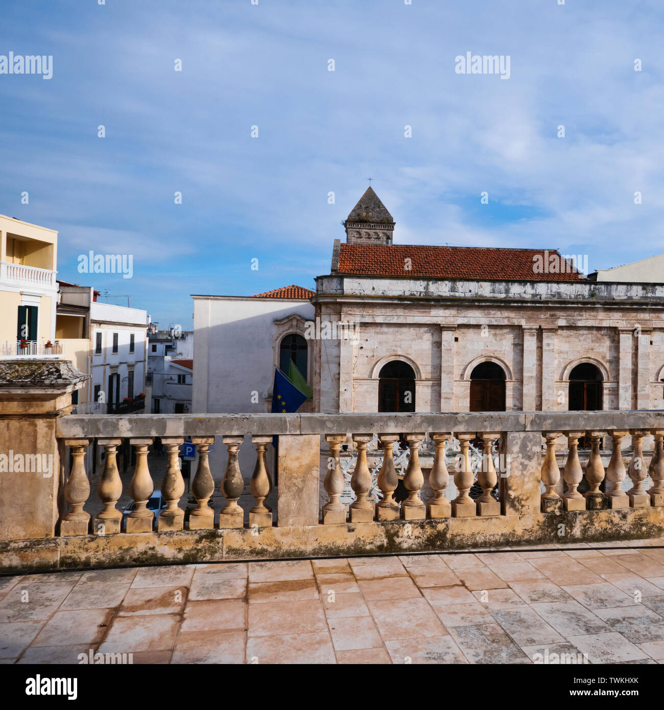 Ancient center of the city of Conversano, seen from the medieval balcony. Stock Photo