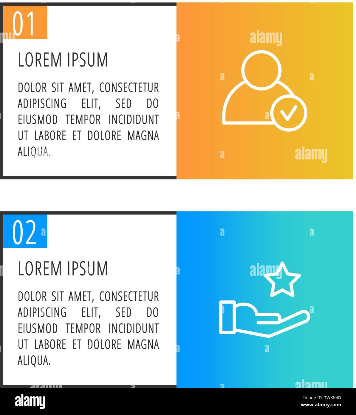 Modern vector illustration 3D. An infographic template with two steps and an image of five rectangles. Use for business presentations, education, web Stock Vector