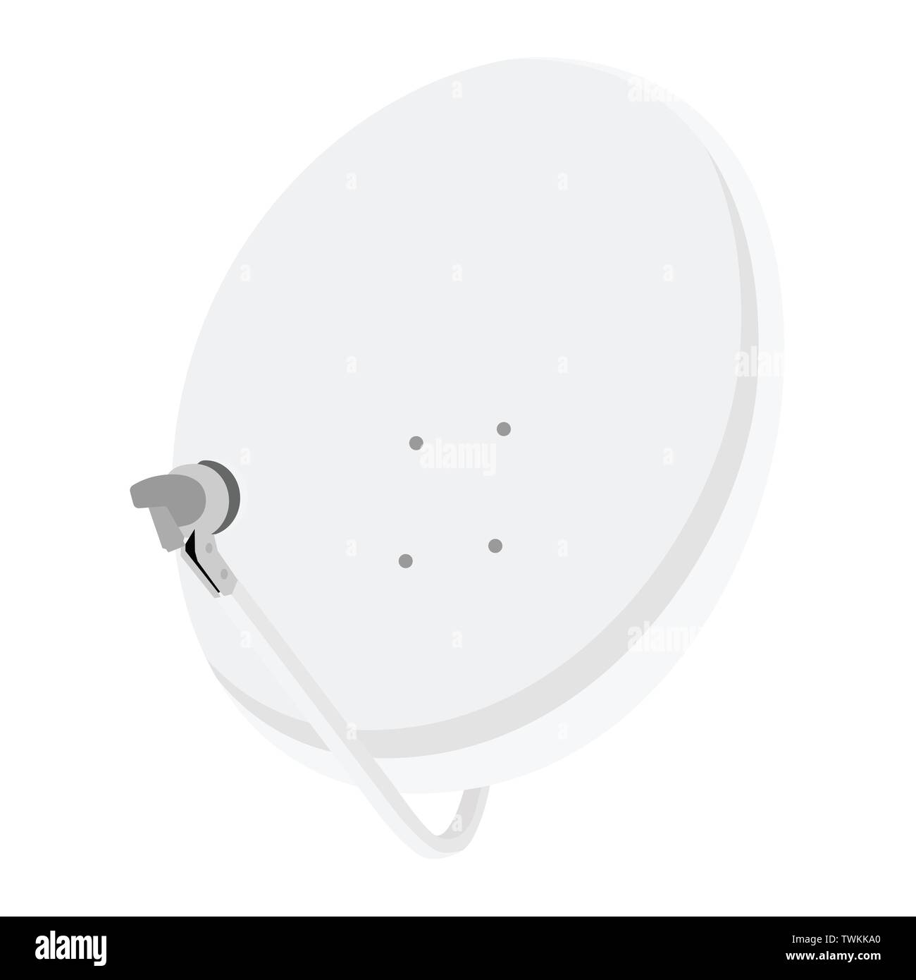 Satellite dish antenna isometric view. Radar icon. Stock Vector