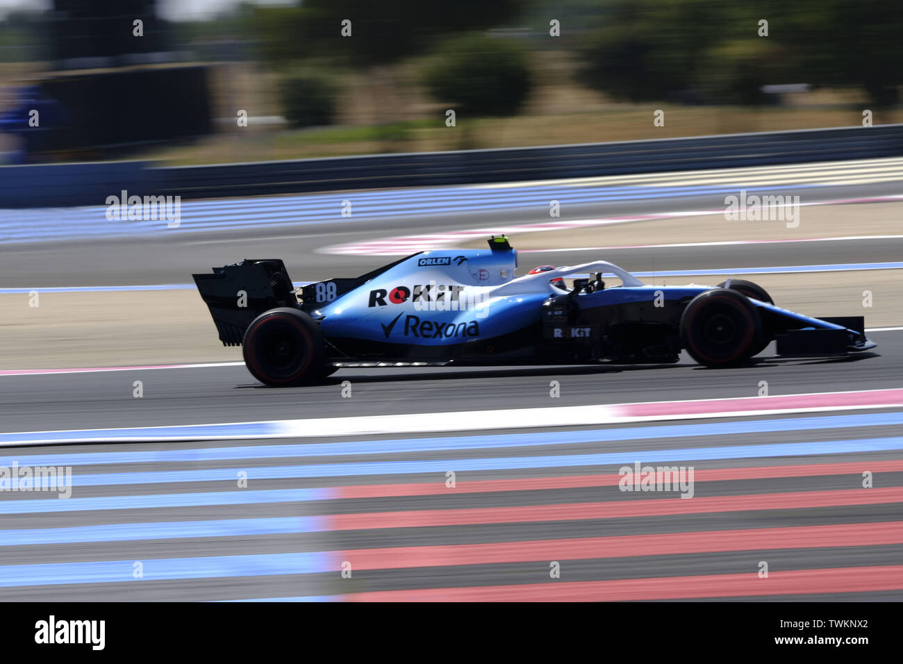 Le Castellet, Var, France. 21st June, 2019. Williams Driver ROBERT KUBICA  (POL) in action during the Formula one French Grand Prix at the Paul Ricard  circuit at Le Castellet - France Credit: