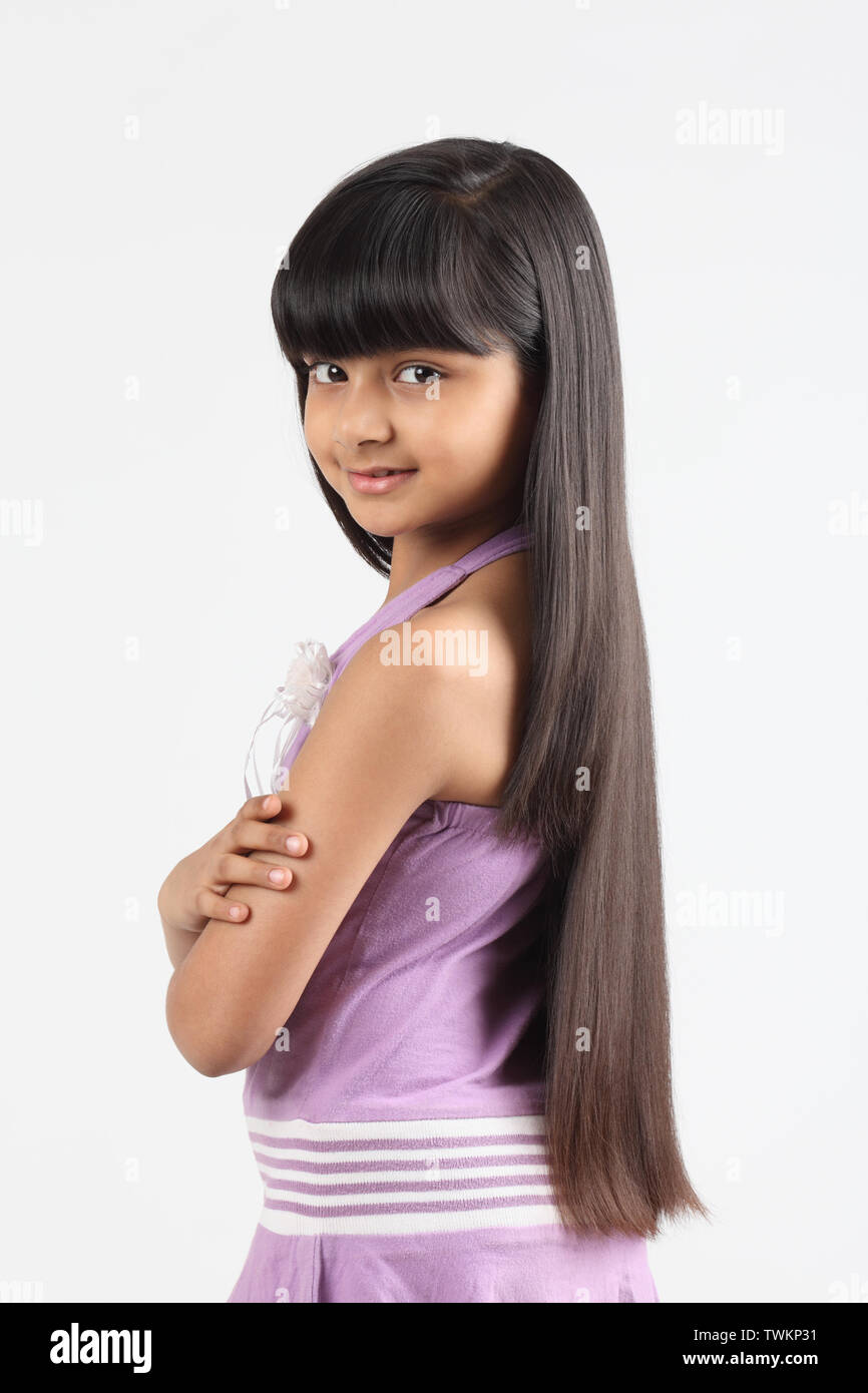 Long straight hair with bangs hi-res stock photography and images - Alamy