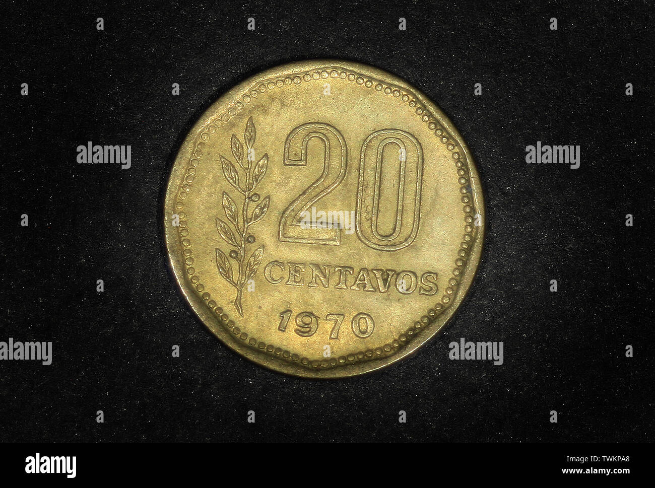 Argentina 20 centavos, 1970-1976 Stock Photo