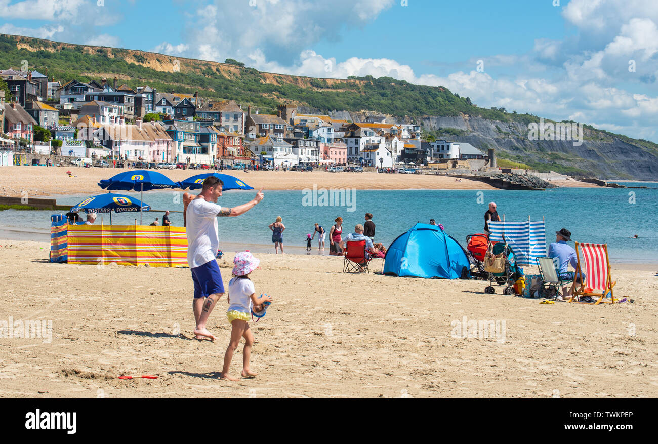 Lyme Regis, Dorset, UK. 21st June 2019. UK Weather After a cloudy