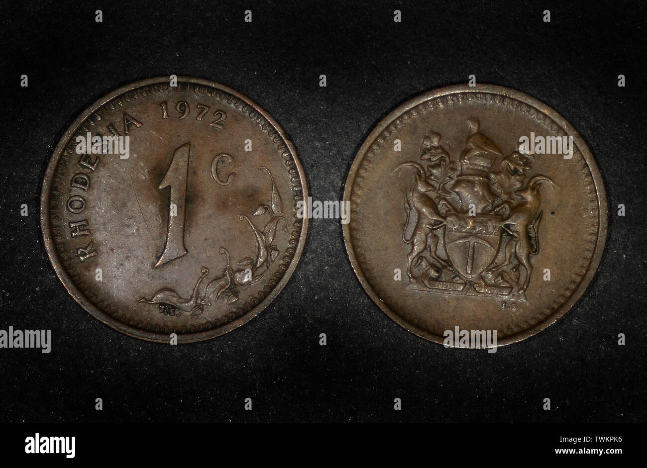 Rhodesia 1 cent, 1972 Stock Photo Alamy