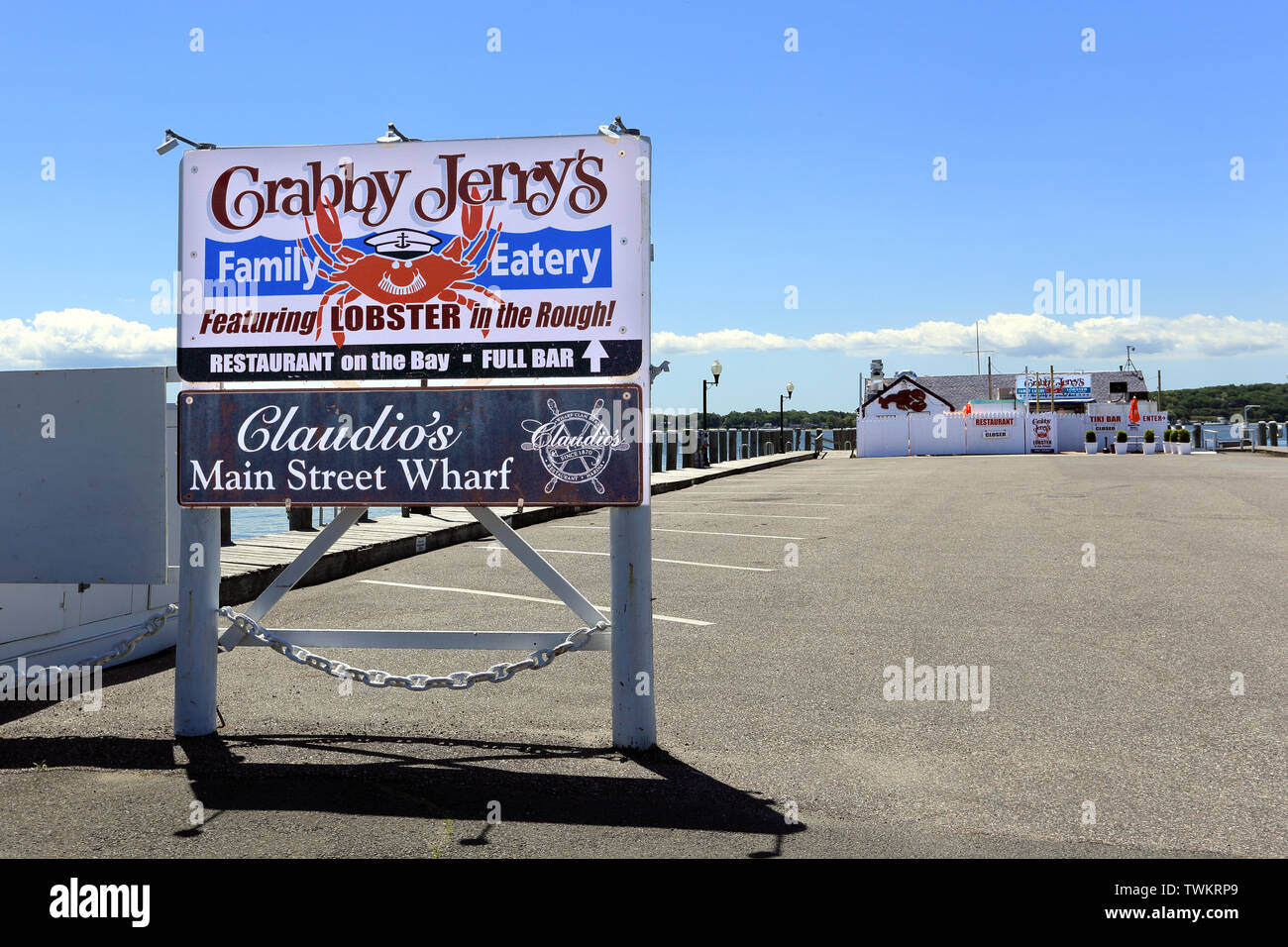 Seafood restaurant Greenport Long Island New York Stock Photo Alamy