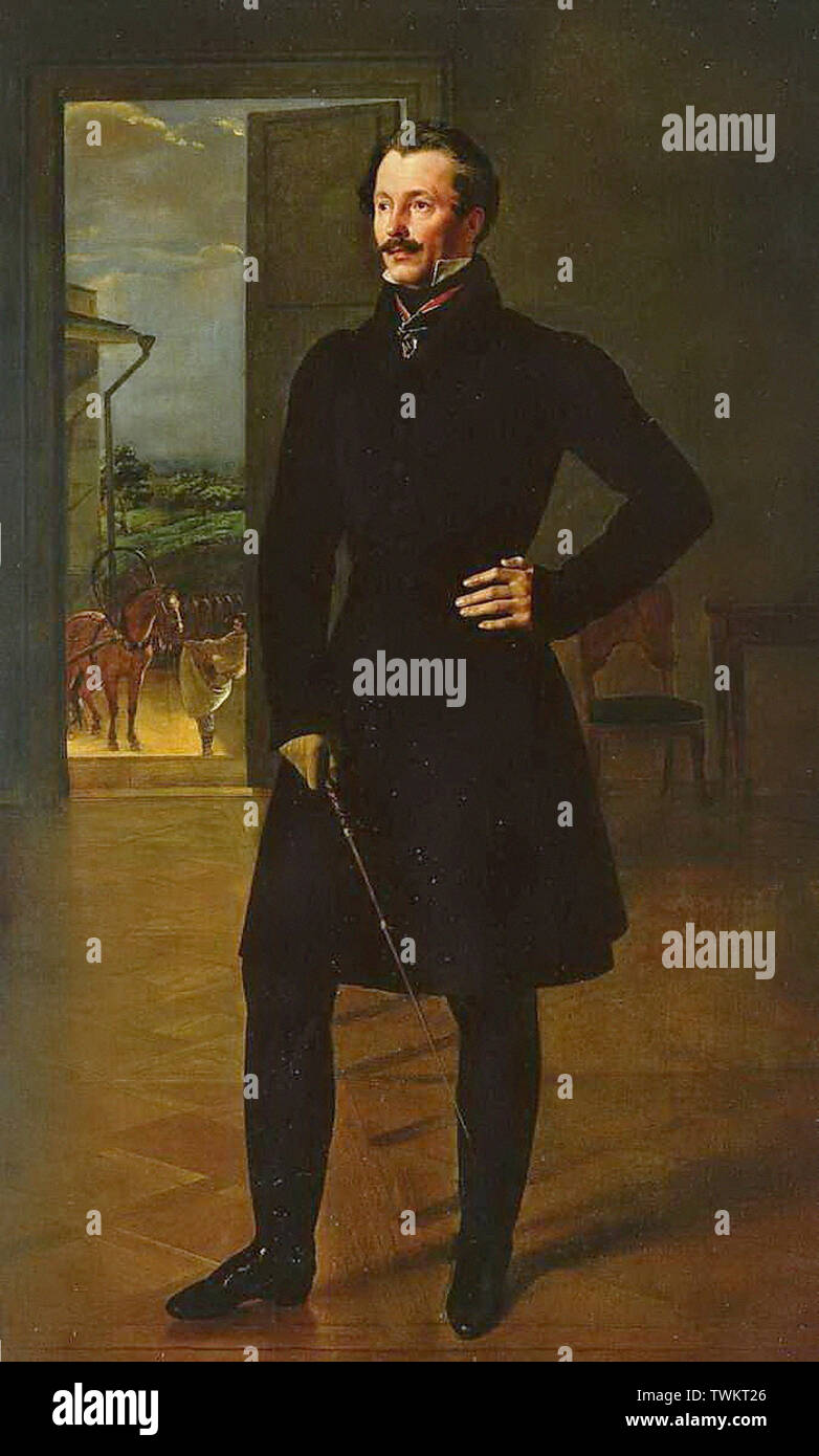 Orest Adamovich Kiprensky - Portrait M V Shishmarev 1827 Stock Photo