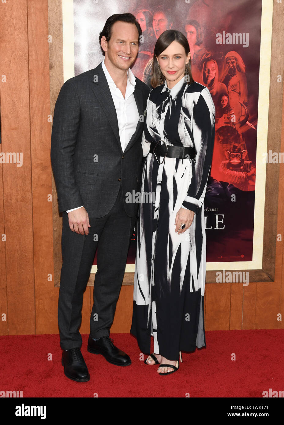 June 20, 2019 - Westwood, California, USA - 17, June 2019 - Westwood, California. Patrick Wilson and Vera Farmiga attends the World Premiere of 'Annabelle Comes Home' at the Regency Village Theatre. (Credit Image: © Billy Bennight/ZUMA Wire) Stock Photo