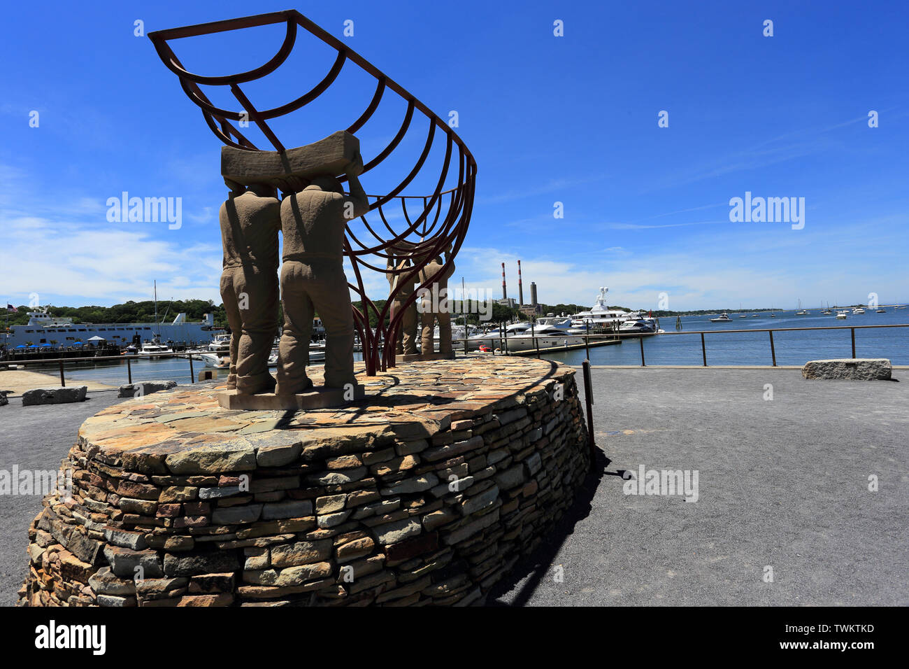 Ship builders monument Village of Port Jefferson Long Island New York