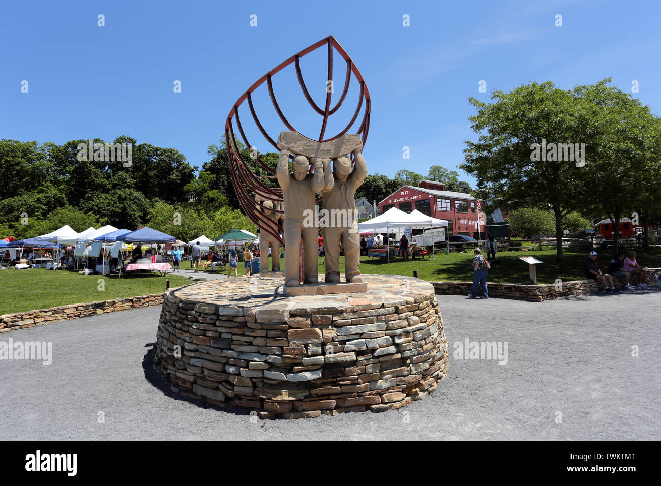 Ship builders monument Village of Port Jefferson Long Island New York
