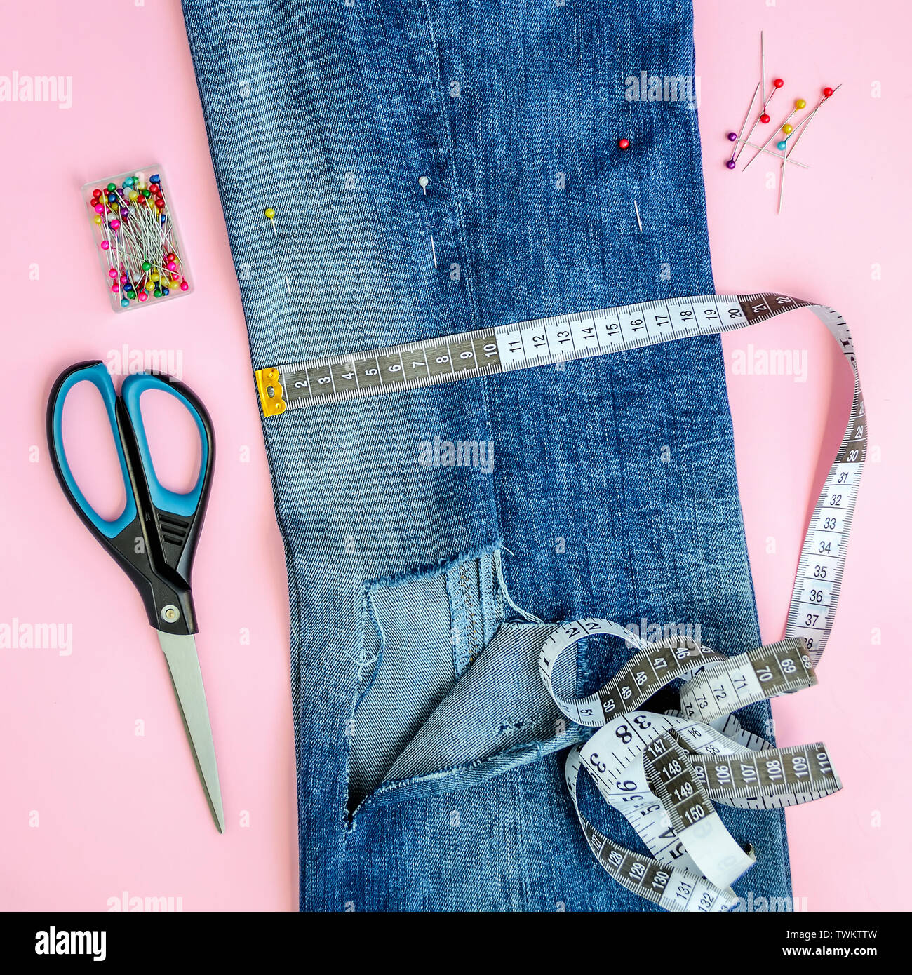 half blue half white jeans