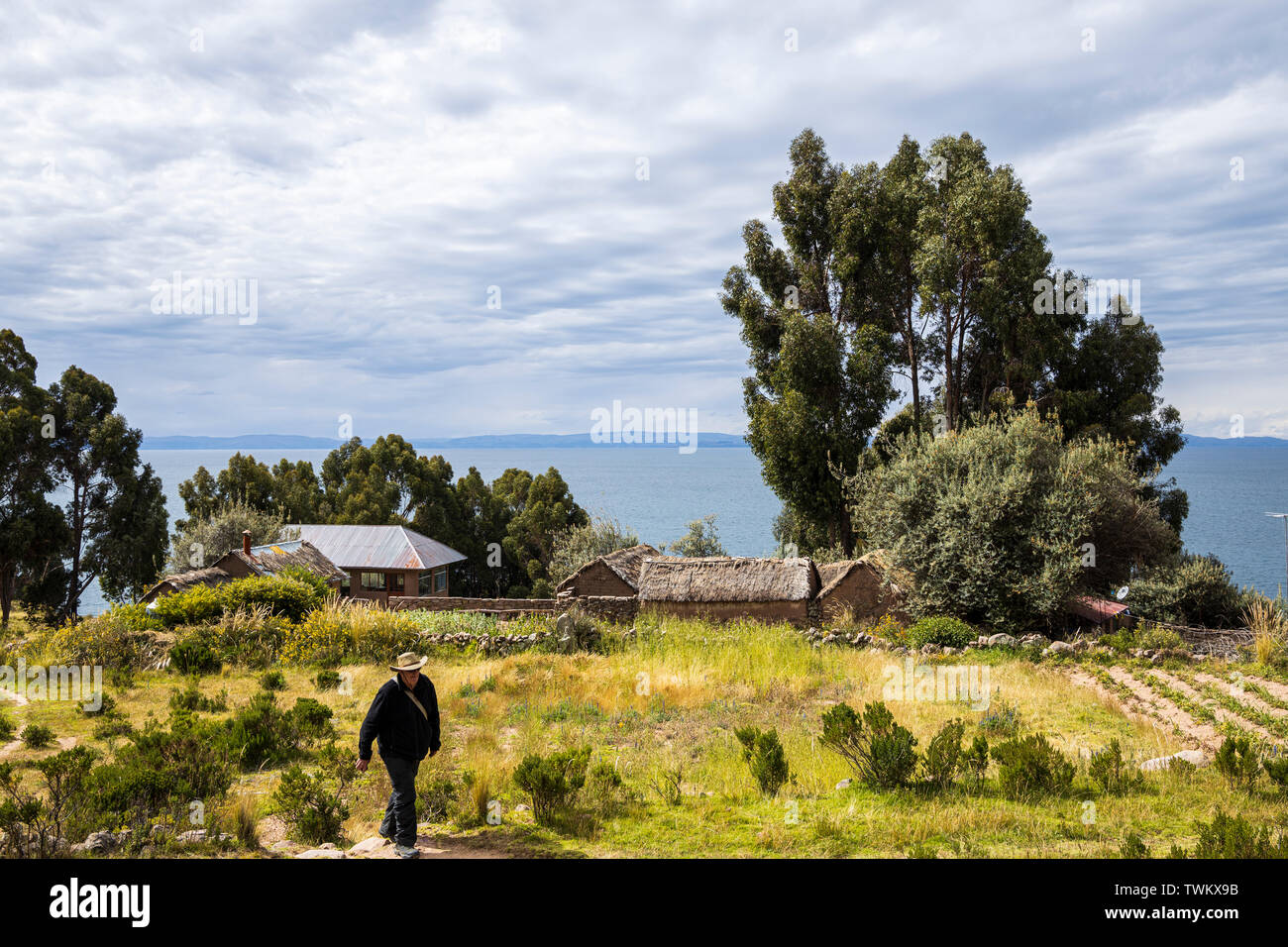 Views from Taquile island on Lake Titicaca, Peru, South America Stock Photo