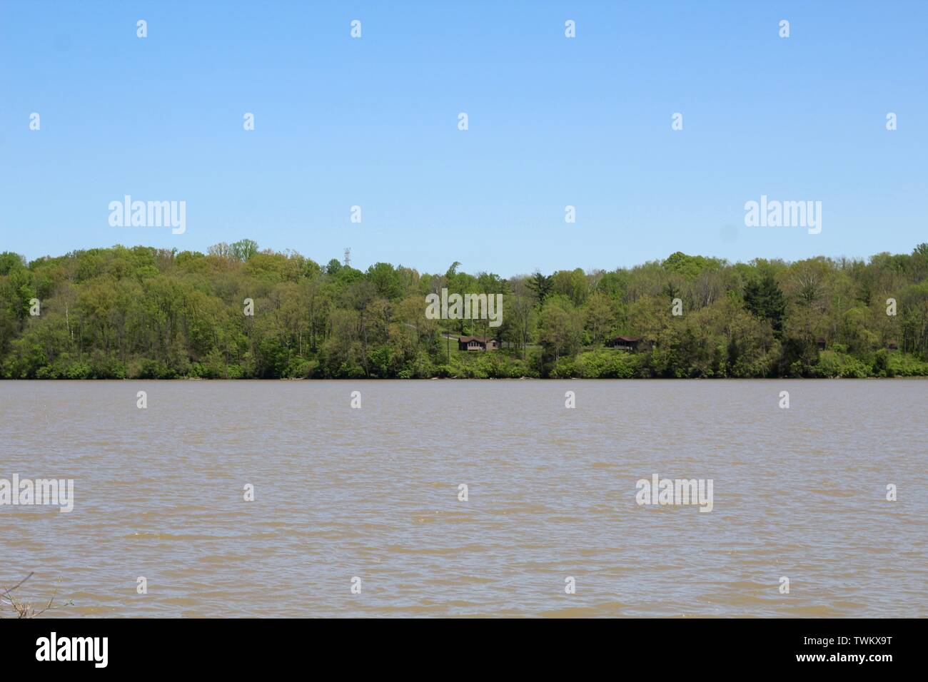 A day of boats on the water of the lake at Hueston Woods State Park in Ohio. Stock Photo