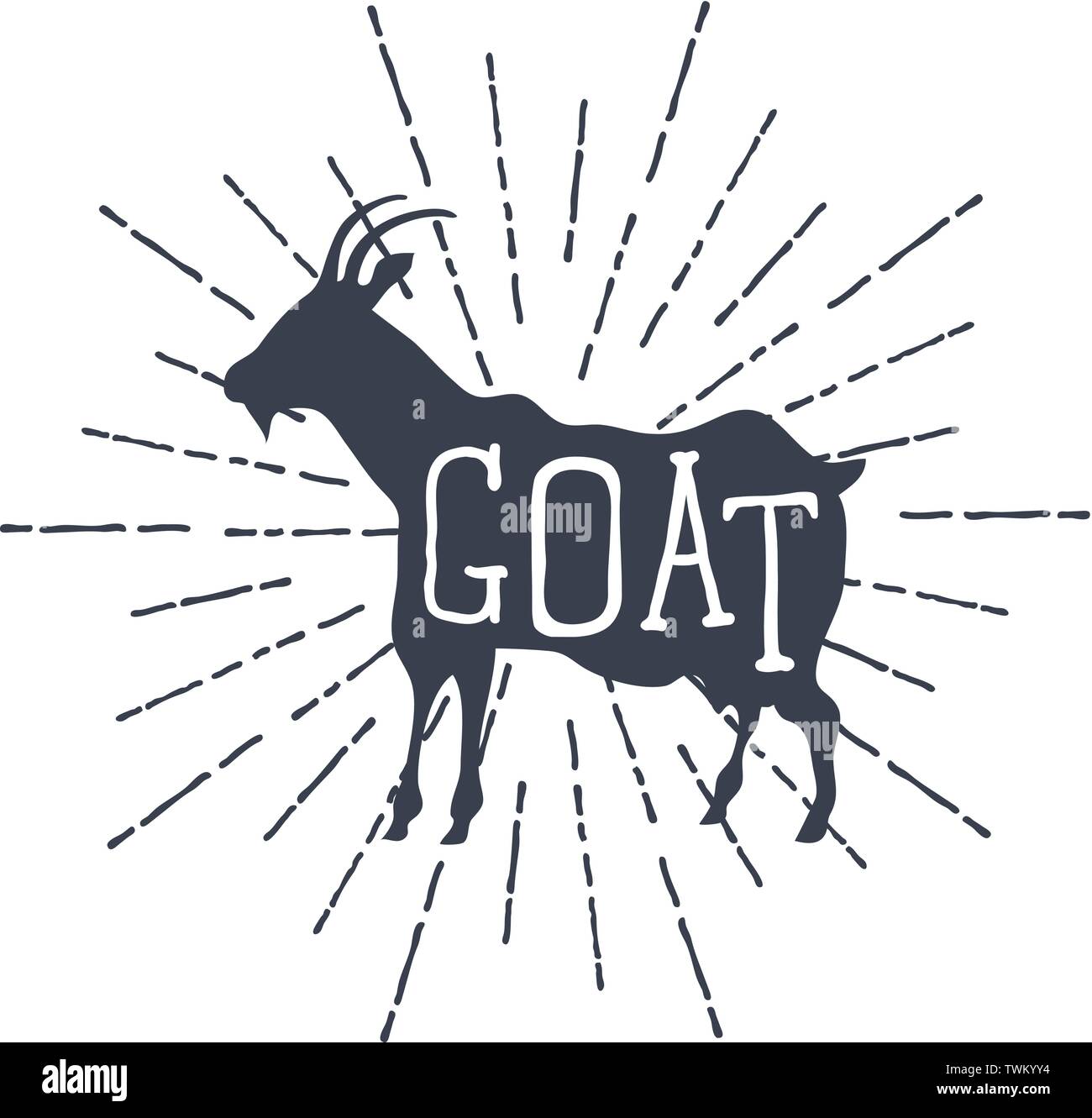 Farm animals, vector icons. silhouette of goat. Vector illustration ...