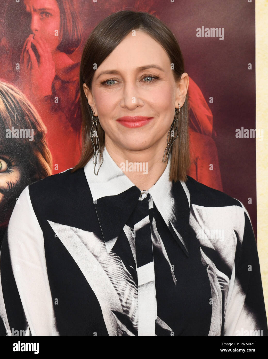 June 20, 2019 - Westwood, California, USA - 17, June 2019 - Westwood, California. Vera Farmiga attends the World Premiere of 'Annabelle Comes Home' at the Regency Village Theatre. (Credit Image: © Billy Bennight/ZUMA Wire) Stock Photo