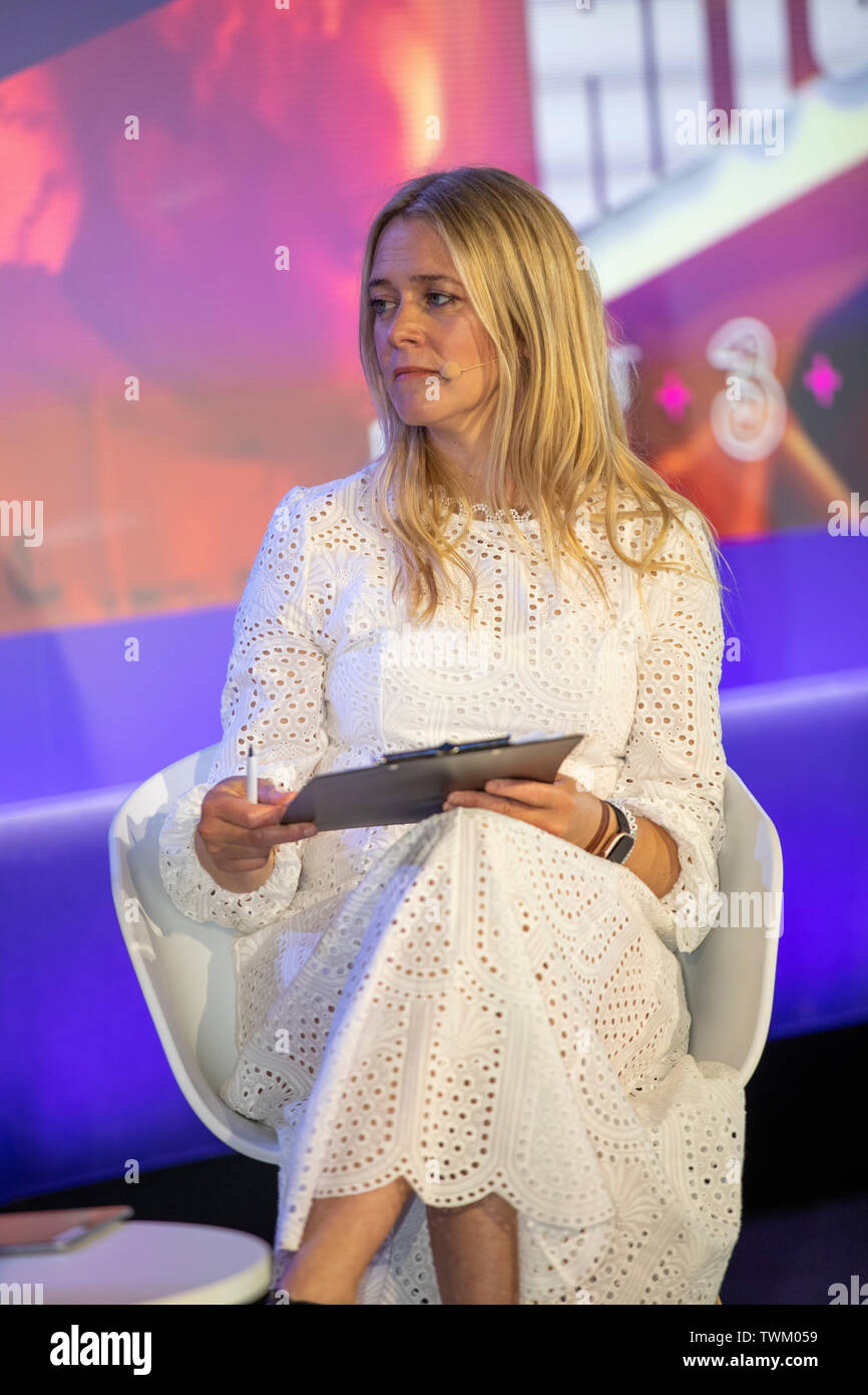 Cannes, France, 21 June 2019, moderator Edith Bowman during the Youtube + Three + Boys+Girls session at the Cannes Lions Festival - International Festival of Creativity © ifnm / Alamy Live News Stock Photo
