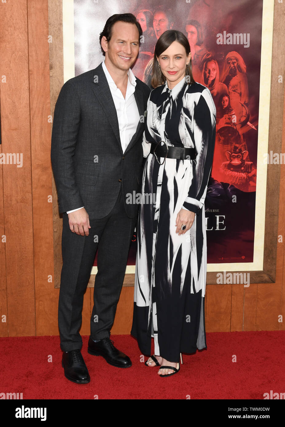 June 20, 2019 - Westwood, CA, U.S. - 20 June 2019 - Westwood, California - Patrick Wilson, Vera Farmiga. ''Annabelle Comes Home'' World Premiere held at Regency Village Theatre. Photo Credit: Billy Bennight/AdMedia (Credit Image: © Billy Bennight/AdMedia via ZUMA Wire) Stock Photo